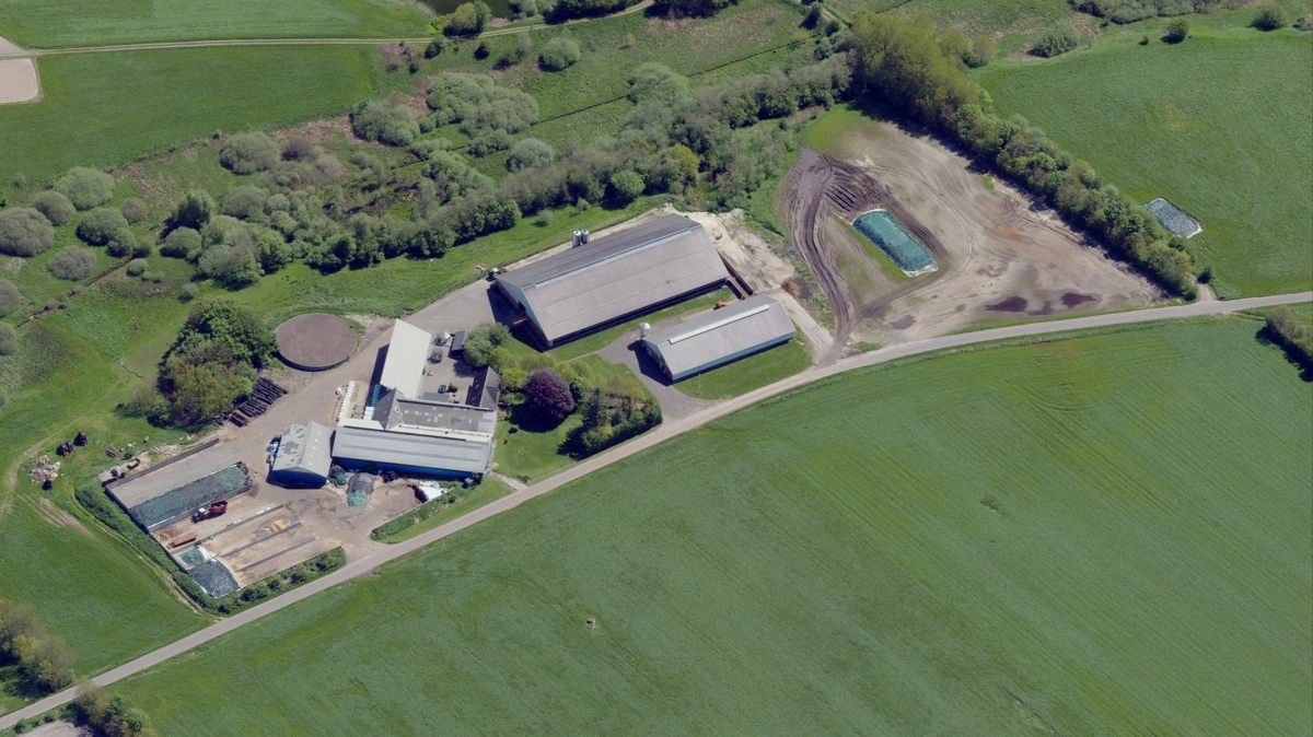 Lego-arvingen Sofie Kirk Kristiansen har solgt jorden på Birkehøjvej 1 nær Grindsted for 18,8 millioner kroner. Foto: Skraafoto/Dataforsyningen