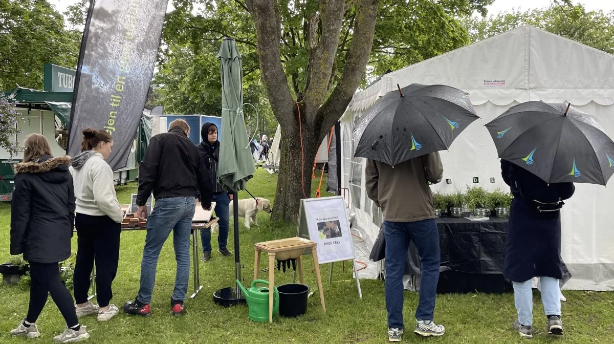 Roskilde Tekniske Skole og Landbrugsskolen Sjællands stand på Roskilde Dyrskue i 2022. Foto: RTS