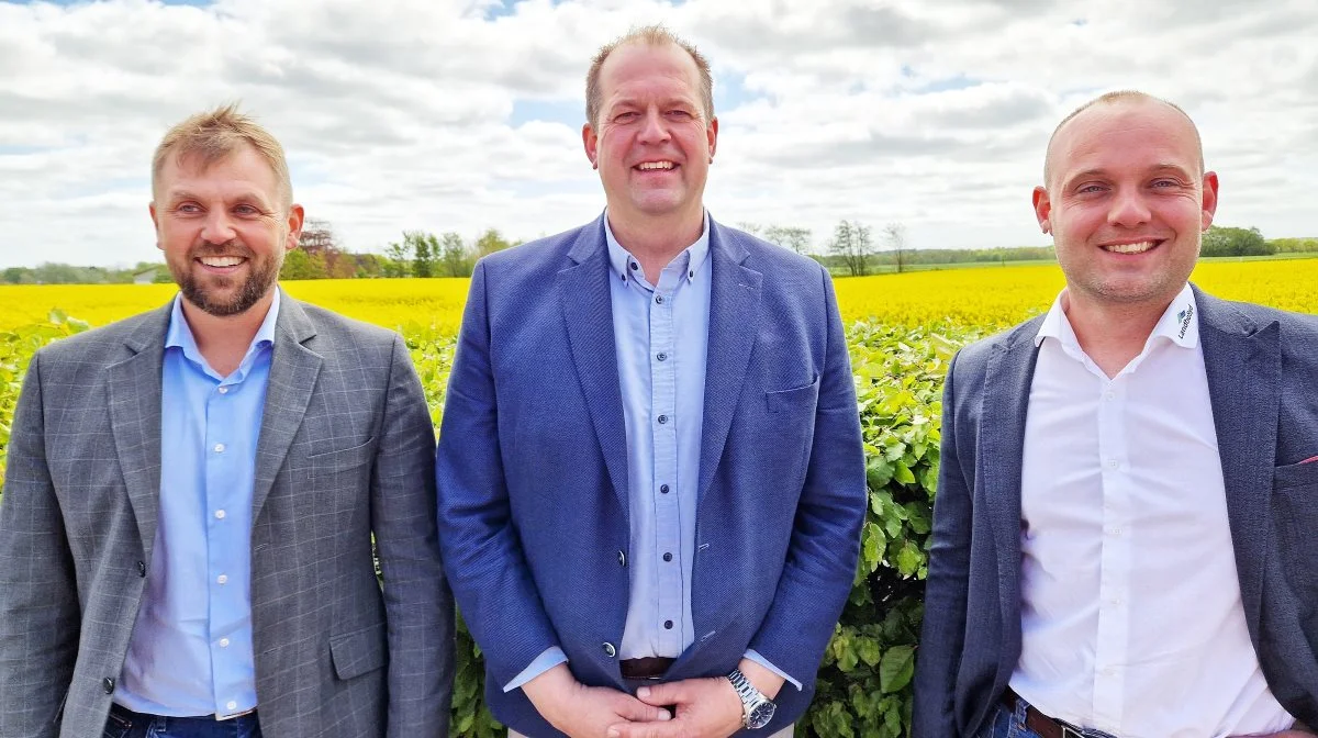 Bestyrelsesformændene for KHL, SLF og LandboSyd er fra venstre: Hans Damgaard, Christian Lund og Henrik Jessen. Pressefoto