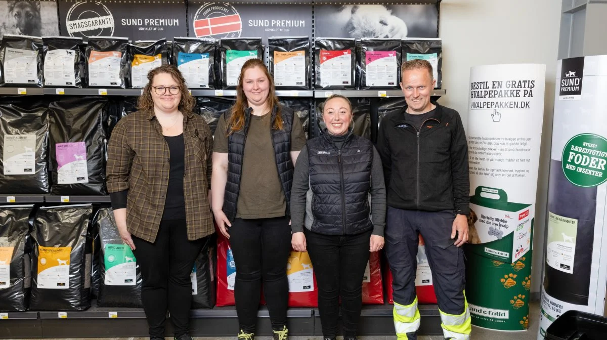 Holdet af medarbejdere i Land & Fritid Holstebro glæder sig til at modtage kunder, når der er åbningsfest 9. og 10. juni. Foto: Land & Fritid Holstebro