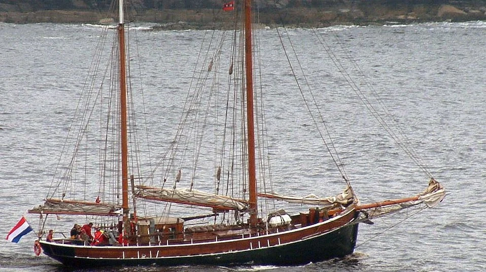 Træskibet Esther Jensen kommer til at danne ramme om den nye grønne debatscene, Nature Base, på folkemødet i Allinge. Foto: Wikimedia commons