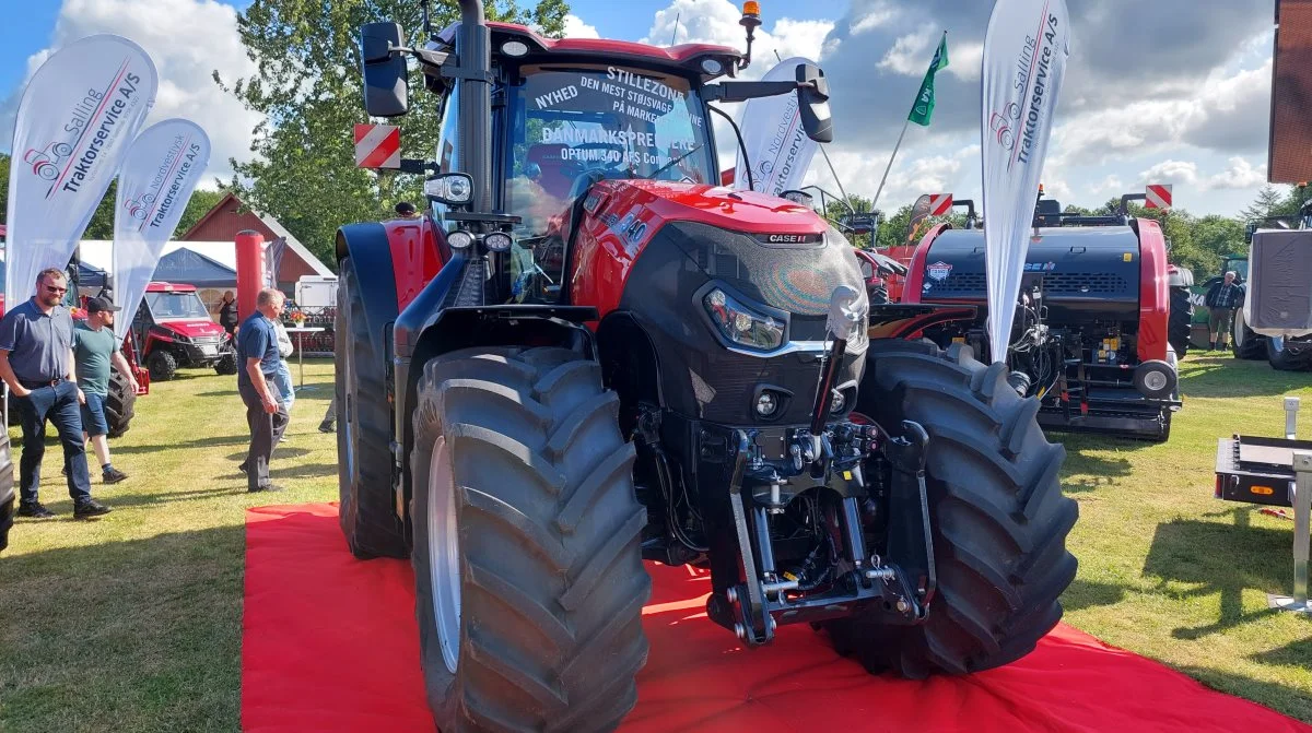 Den røde løber var rullet ud på Landsskuet hvor Case IH's stand dannede rammen om Danmarkspremieren på den nye topmodel Case IH Optum 340 AFS-Connect. Foto: John Ankersen