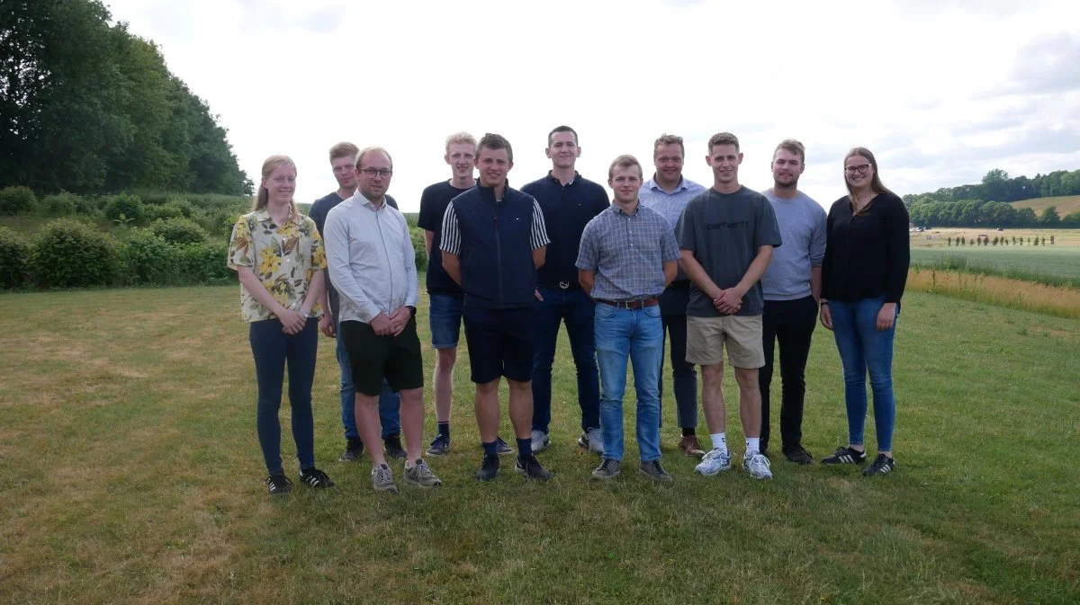 Fra venstre: Kirstine Johnsen Hansen, Daniel Bruun Hansen , Daniel Kreutzfeldt, Jens Holm Jensen, Rasmus Kjærsgaard, Marcus Warming, Frederik Berg Olsson, Johannes Stenholt Sørensen, Simon Brorson Hedegaard, Morten Serup og Lærke Altena. Foto: LandboUngdom

