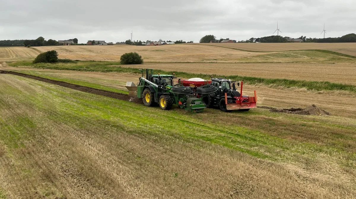 Arbejdede dræningsteam ved Ørding på Mors.