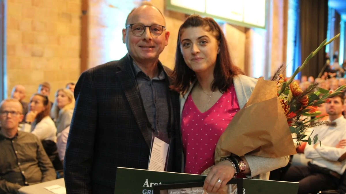 Årets medarbejder, Oana Botez med sin chef Sven Agergaard, Skjoldborg.