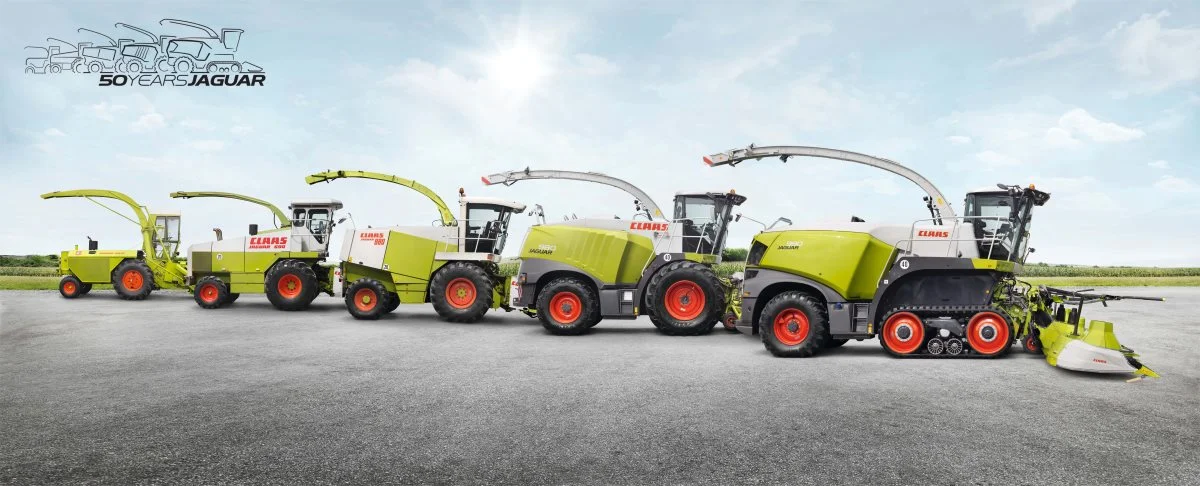 I 50 år har Claas-koncernen produceret selvkørende finsnittere. Alle med navnet Jaguar. I denne periode er der produceret mere end 45.000 finsnittere og Jaguar-brandet har i mange år været verdensledende for landmænd og maskinstationer kloden rundt. Fotos: Claas
