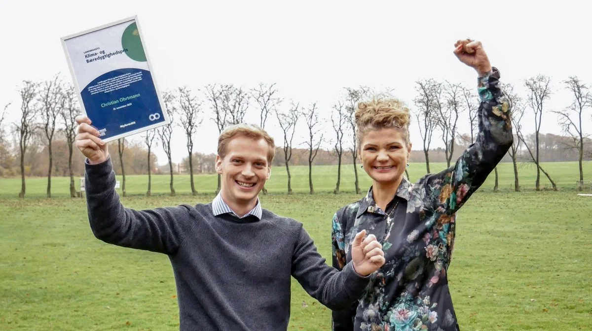 Christian Orthmann sammen med Nykredits Lene Hovmøller. Foto: LandboUngdom