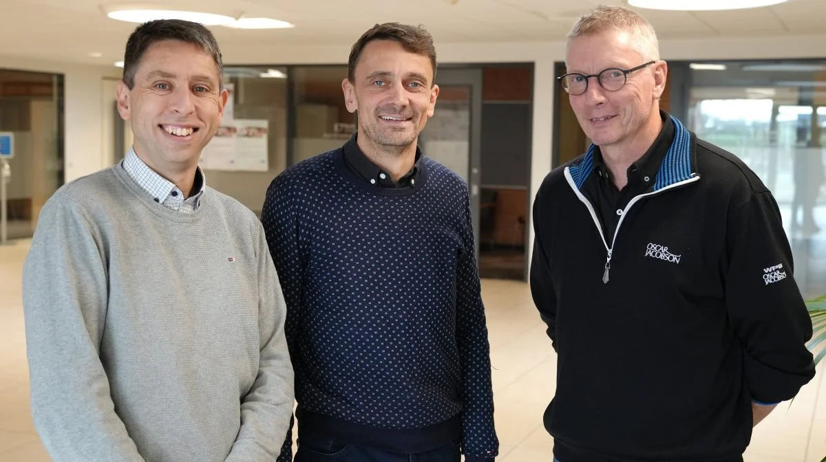 Dalum Landbrugsskoles team af økonomilærere. Fra venstre Niels Borello Lausen, Per Kristensen og Ole Maagaard Hansen. Pressefoto
