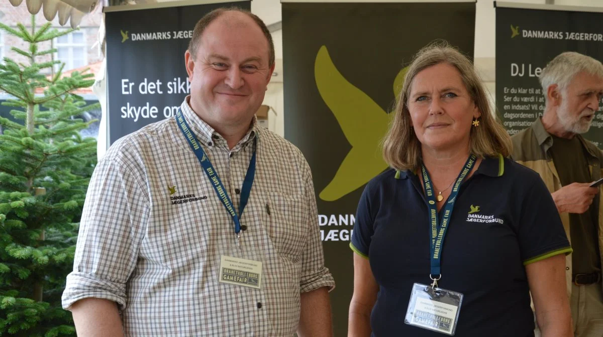 Formand for Danmarks Jægerforbund, Claus Lind Christensen, og direktør for administration, Karen Friis. Foto: Camilla Bønløkke