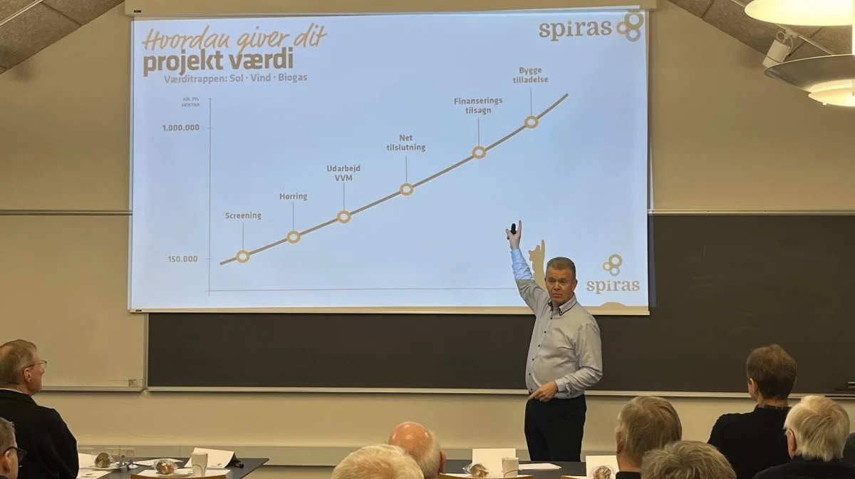 Afd.chef for udvikling og energi hos Spiras, Anders Andersen, talte blandt andet om, hvordan dit projekt giver værdi.