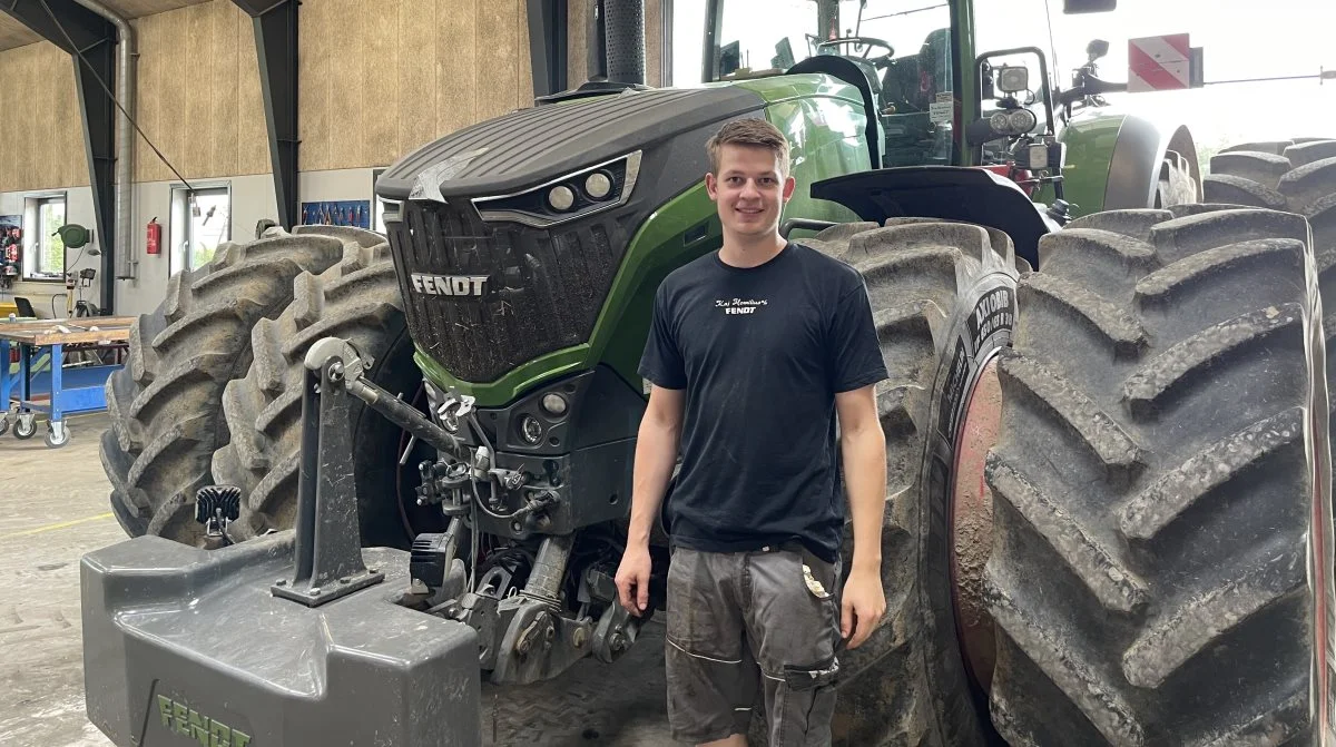 Christian Bæk Nielsen er ansat hos Kaj Homilius i Hellevad. Foto: AGCO Danmark