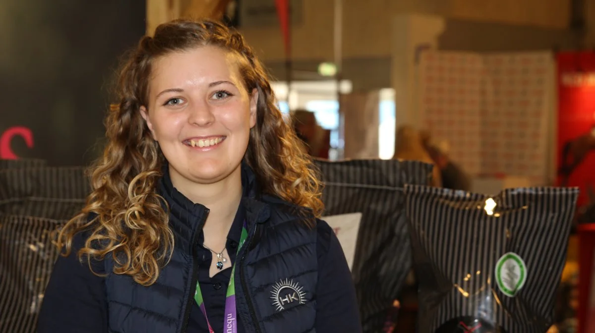 Cecilie Kit Christensen, produktkonsulent Hornsyld Købmandsgaard glædede sig over, at de på årets Hest & Rytter messe kunne lancere et nyt produkt til avlsdyr.