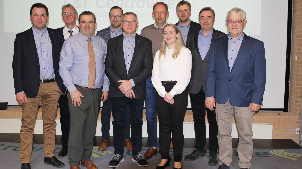 L&F Centrovices bestyrelse består efter valget 2024 af: Peter Høj, Lars Iversen, Torben Povlsen, Mads West, Carsten Hedegaard, Finn Eskelund Andersen, Natasja Skovgaard, Martin Boe Madsen, Henrik Terp og Hans Jakob Clausen. Fotos: Henriette Lemvig