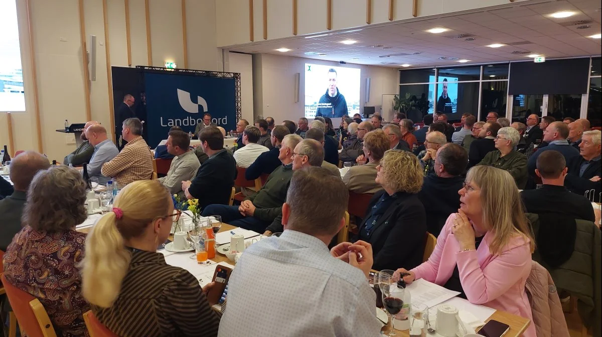 Søren Søndergaard optrådte med en videohilsen på LandboNords generalforsamling i Brønderslev. Fotos: Christian Carus