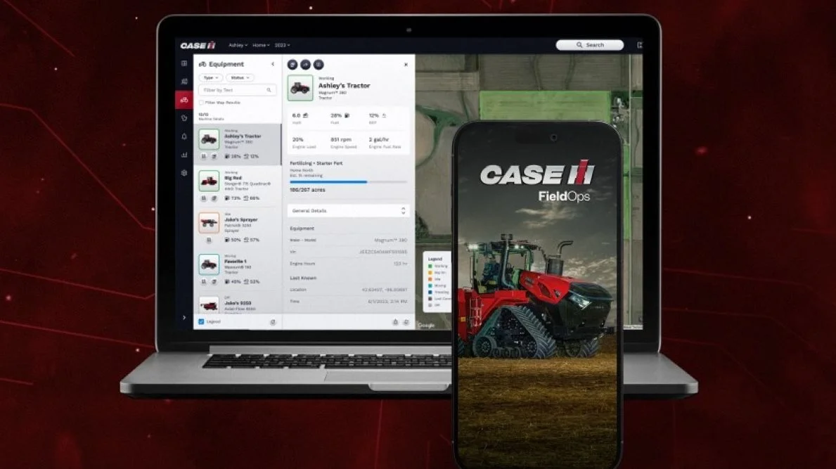 Platformens funktionaliteter er ens, uanset om man vælger den røde eller den blå udgave. Foto: Case IH