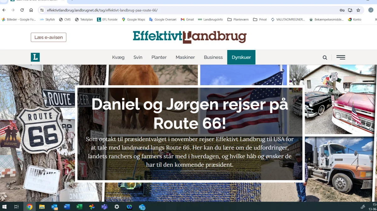 Læs alle foreløbigt 14 artikler fra turen ad Route 66 på effektivtlandbrug.dk under »Vi går i dybden med landbruget«