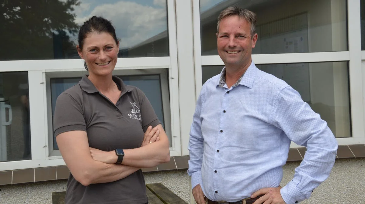 Driftsleder Lizette Pilegaard og Jesper Hansen, ejer af Landbruget Stovgaard.