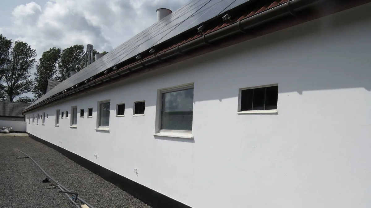 En af de gamle slagtegrisestalde hos Jens Brandt i Østermarie. Bygningerne blev senest renoveret i 2002. 