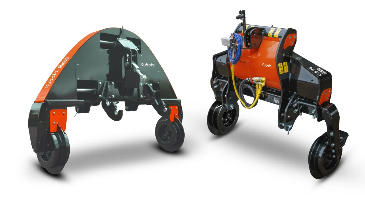 Den hydrauliske sideforskydningsramme til aktiv redskabsstyring kan forskyde redskabet med 25 centimeter. 