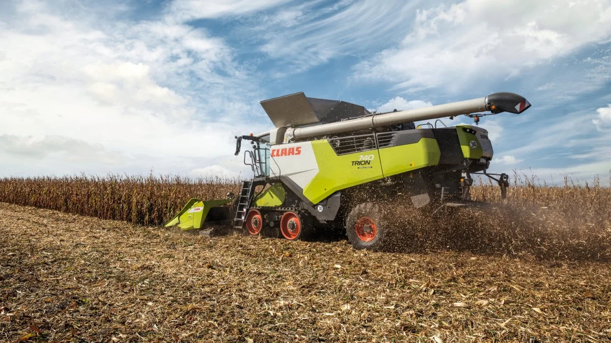 De nye Claas Trion 740-mejetærskere ligger sig naturligt mellem Trion 730 og Trion 750 med enkeltrotor som på 730 og 435 hestekræfter som på 750. Foto: Claas