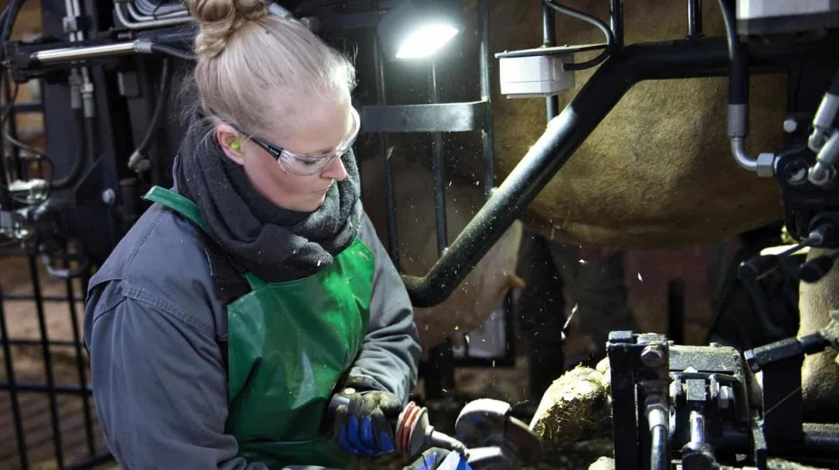 Sofie Skovsgaard er overrasket over, hvor hurtigt BoviWalk har overhalet hendes trænede klovbeskærer-blik.