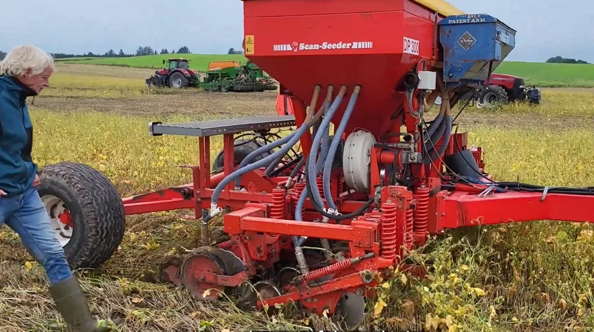 Ved sådemonstrationen i september blev der sået i fugtigt vejr, hvilket var en udfordring for flere af såmaskinerne.