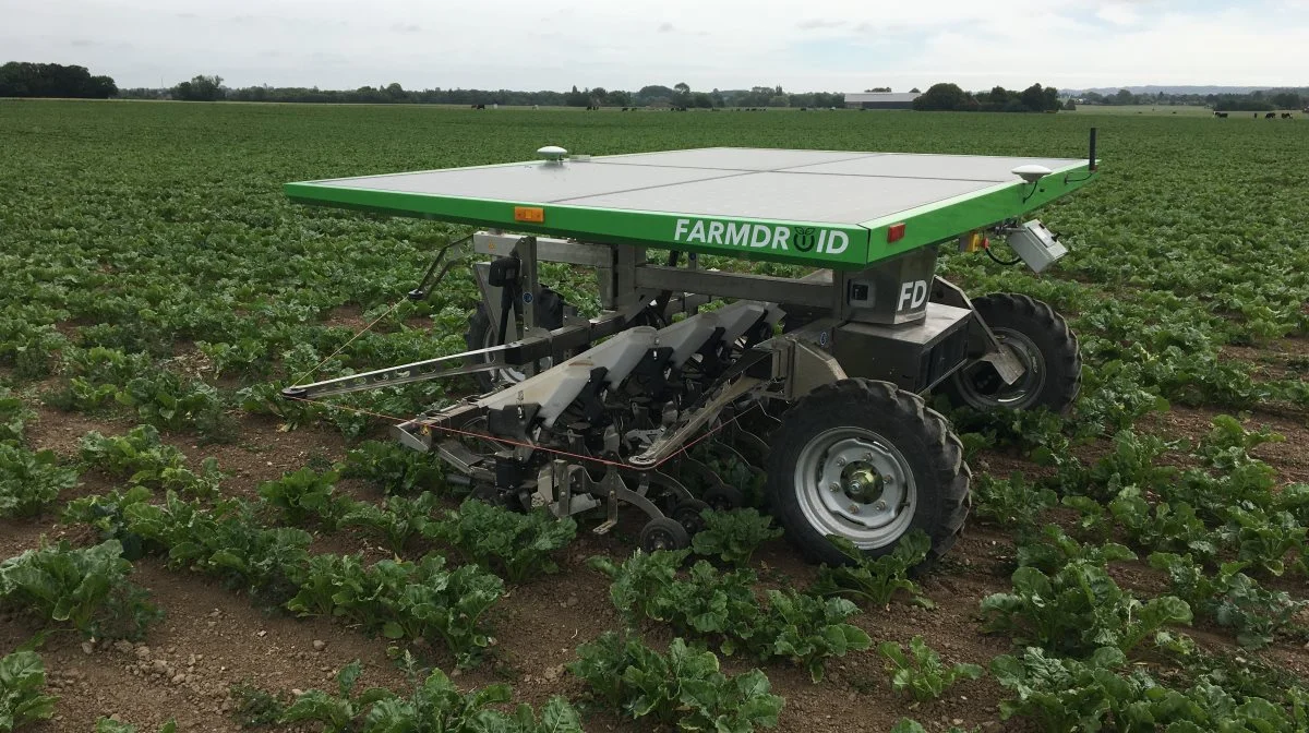 Danske Farmdroid er nomineret til Agromek Award for muligheden for at kombinere rensning og spotsprøjtning på markrobotten. Arkivfoto