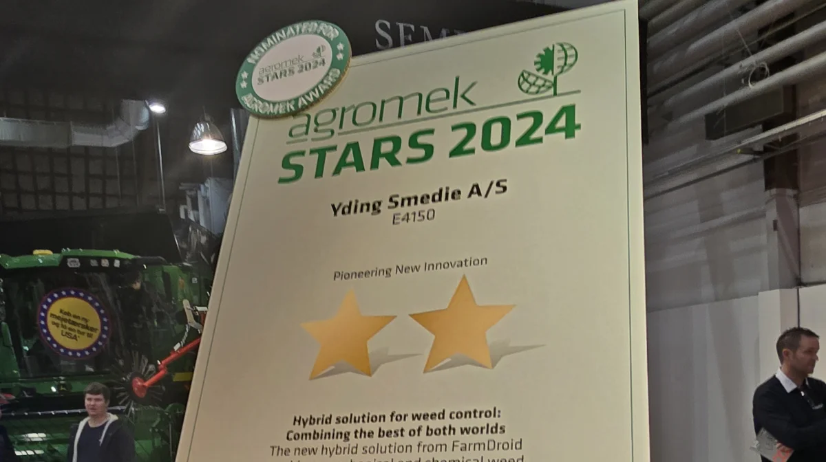 To stjerner og en nominering til Agromeks Awards er hybridudgaven af Farmdroid hædret med.