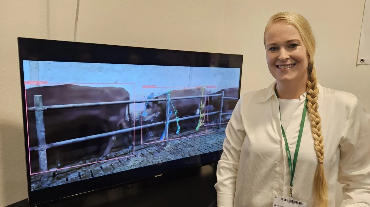 Sofie Skovsgaard, medstifter af Boviwalk, viste virksomhedens videoløsning til at lokalisere halte køer, der blev præsenteret som en stjernenyhed i forbindelse med Agromek i Herning. Foto: John Ankersen