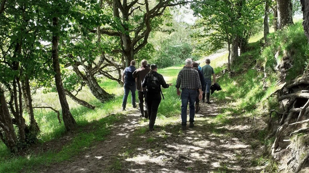 Besigtigelse og vurdering af landbrugsjord ved et multifunktionelt jordfordelingsprojekt i Nørreådalen, Viborg Kommune. Foto: Kathrine Dalsgaard/Lokale Landvindinger