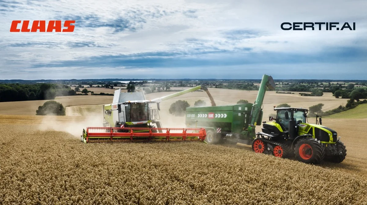 Claas og CertifAI samarbejder nu om at sikre højeste standarder for udviklingen af kunstig intelligens i Claas’ maskinproduktion. Partnerskabet fokuserer på innovation, kvalitet og overholdelse af lovgivningsmæssige krav for at fremme tillid til AI-drevne løsninger. Pressefoto