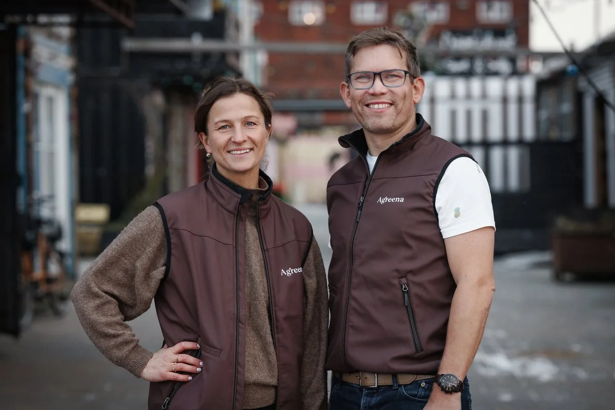 Stifterne bag Agreena - fra venstre: Julie Koch Fahler, vicedirektør og Simon Haldrup, adm. direktør. Foto: Agreena