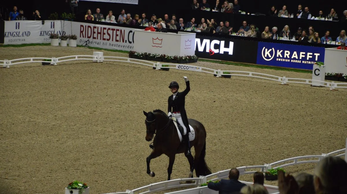 Der er tradition for at hele den danske dressurelite er til start i Herning - her er det Cathrine Laudrup-Dufour og MSJ Freestyle. Arkivfoto. Camilla Bønløkke