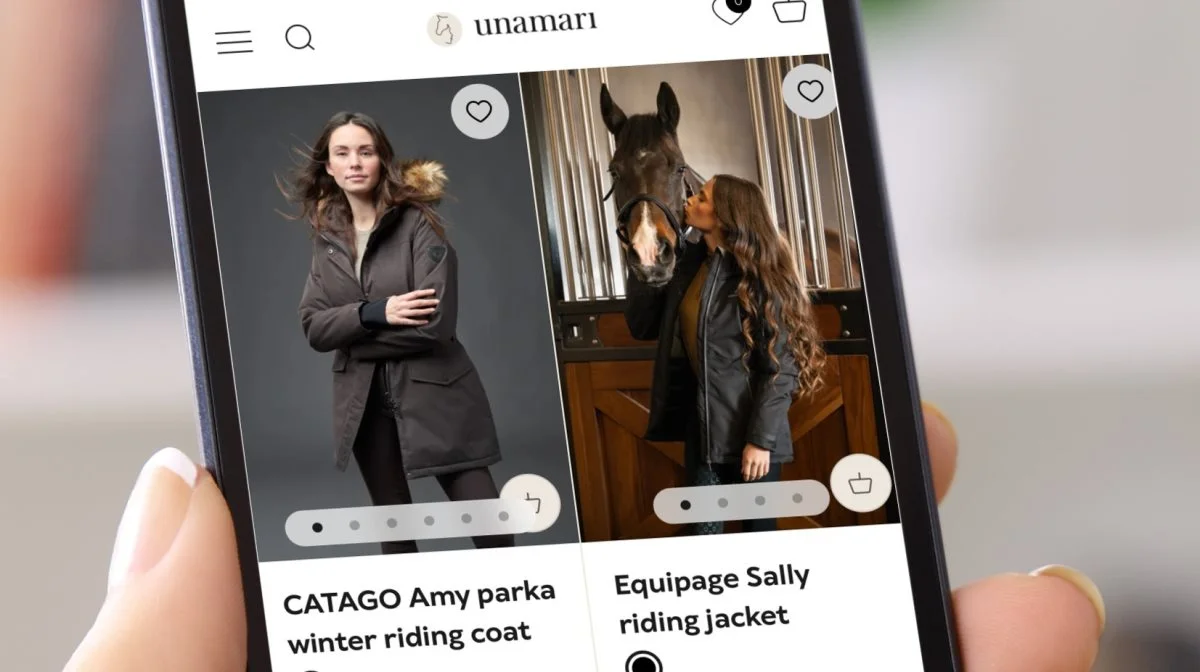 »Unamari« er navnet på det House of Brands, der i forbindelse med Hest & Rytter Messen i Herning fra den 6.-9. marts lanceres som en helt ny digital platform, hvor det fulde sortiment fra de fire velkendte brands samles på én webshop. Fotos: Eldorado