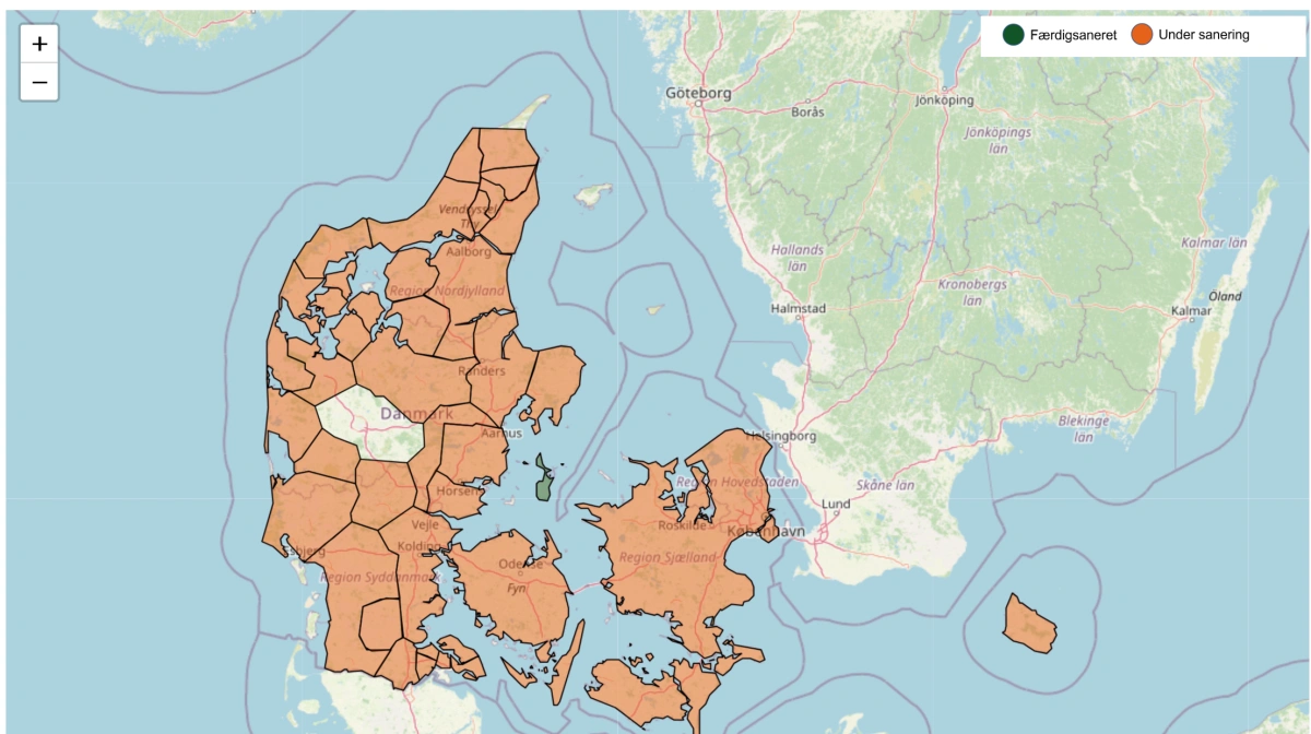 Udvikling i PRRS-status for alle danske besætninger, som er er omfattet af PRRS reduktionsplanen fra 2022 til nu. Mange besætningsejere har igangsat saneringer for PRRS siden 2022. Kilde: Svineproduktion.dk