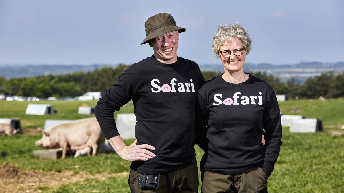 Hans Erik Jørgensen og Kirsten, Risbjerg Landbrug har gennem årene været eneste fynske vært til Sofari. Arkivfoto