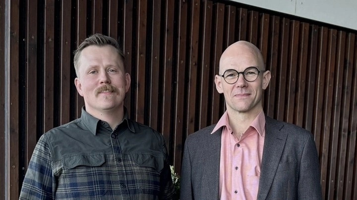 Allan V. Pedersen, (th), er ny formand for Jysk Landboforening, som han hidtil har været næstformand for. Ny næstformand er Kåre F. Andersen, (tv). Foto: Sagro