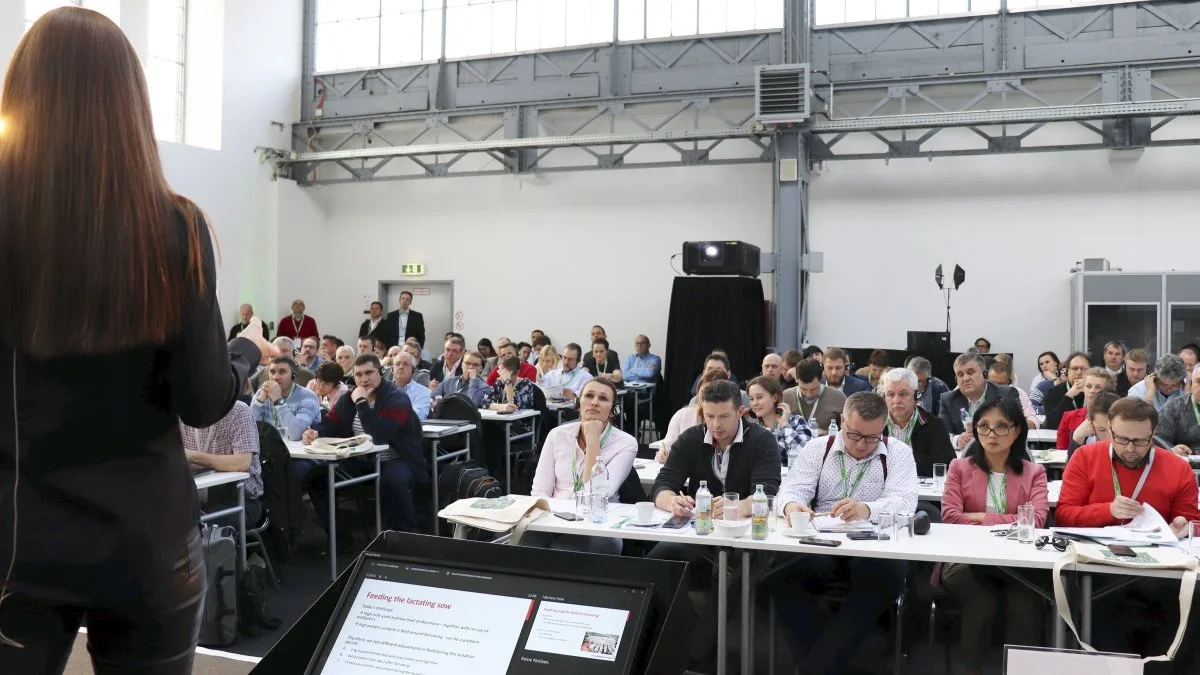 Pia Sørensen fra Svinerådgivningen holdt sit indlæg på Biomin-konferencen i Wien for de særligt svine-interesserede fagfolk.