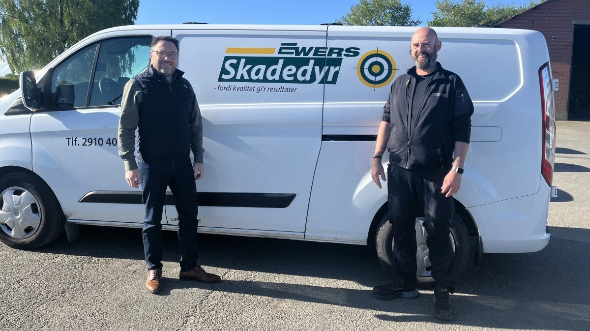 Fra venstre: Direktør Benjamin Hansen og driftschef Peter Christiansen fra Ewers Skadedyr. Foto: Ewers Skadedyr