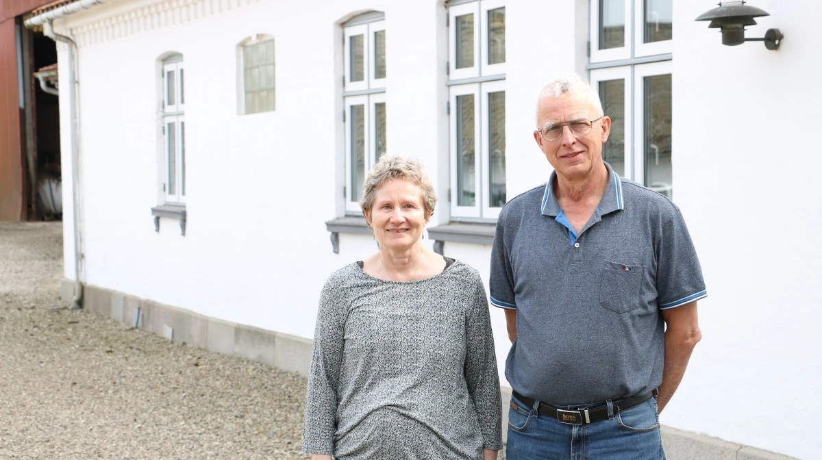 Susanne og Peder Pedersen har solgt deres landbrug ved Hårby. En proces de er tilfredse med. Pressefoto