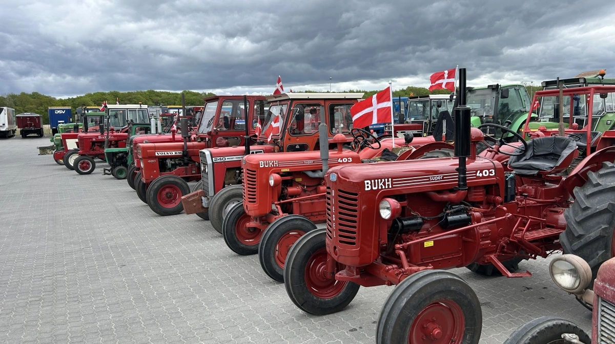 Der var masser af røde traktorer og dannebrogsflag til weekendens veterantraktortræf på Fyn. Fotos: Gert Nielsen