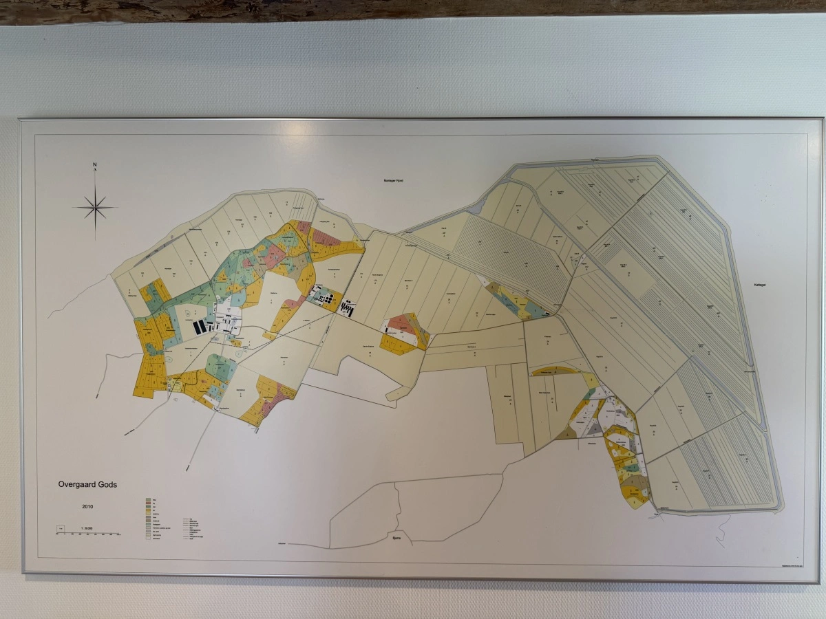 Der hører i alt 3.380 hektar med til Overgaard Gods. Heraf ligger cirka 1.000 i Dronninglund Storskov i Vendsyssel. Størstedelen af det øvrige er samlet ved godset og er forbundet af 55 kilometer grusveje. 