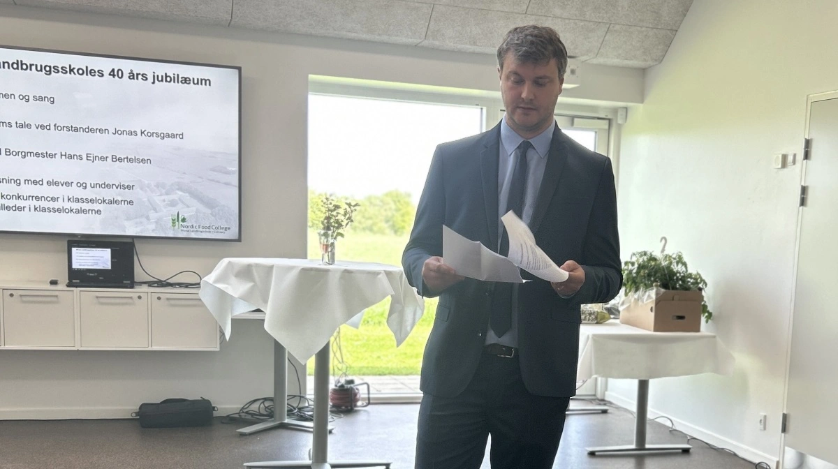 Jubilæet blev officielt indledt med taler af borgmester Hans Ejner Bertelsen fra Morsø Kommune og forstander Jonas Lundgren Korsgaard fra Nordic Food College. I sin tale fremhævede Jonas Lundgren Korsgaard skolens udvikling fra en vision på en bar mark til en moderne uddannelsesinstitution med fokus på både landbrug og fødevarer. 