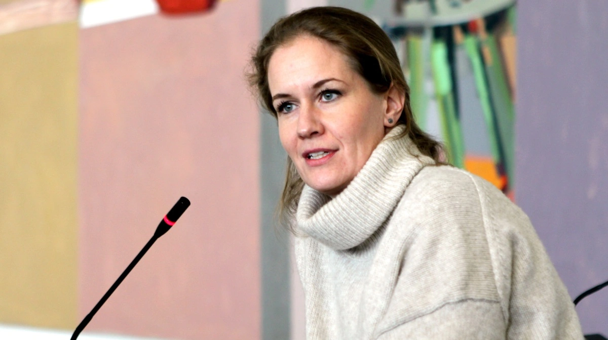 Danmarks Naturfredningsforenings præsident Maria Reumert Gjerding var med, da Aftalen om et grønt Danmark blev præsenteret i Økonomiministeriet i juni 2024. Nu skal foreningen være med til at føre den ud i livet – med økonomisk støtte fra Novo Nordisk Fonden. Arkivfoto