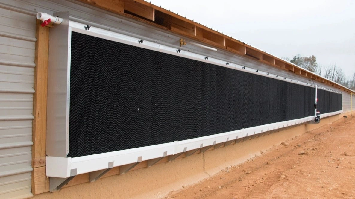 Sådan kan cooling panels eller cooling cells se ud. De bruges i amerikansk landbrug til at køle temperaturen i stalden ned. Foto: Feedstuffs