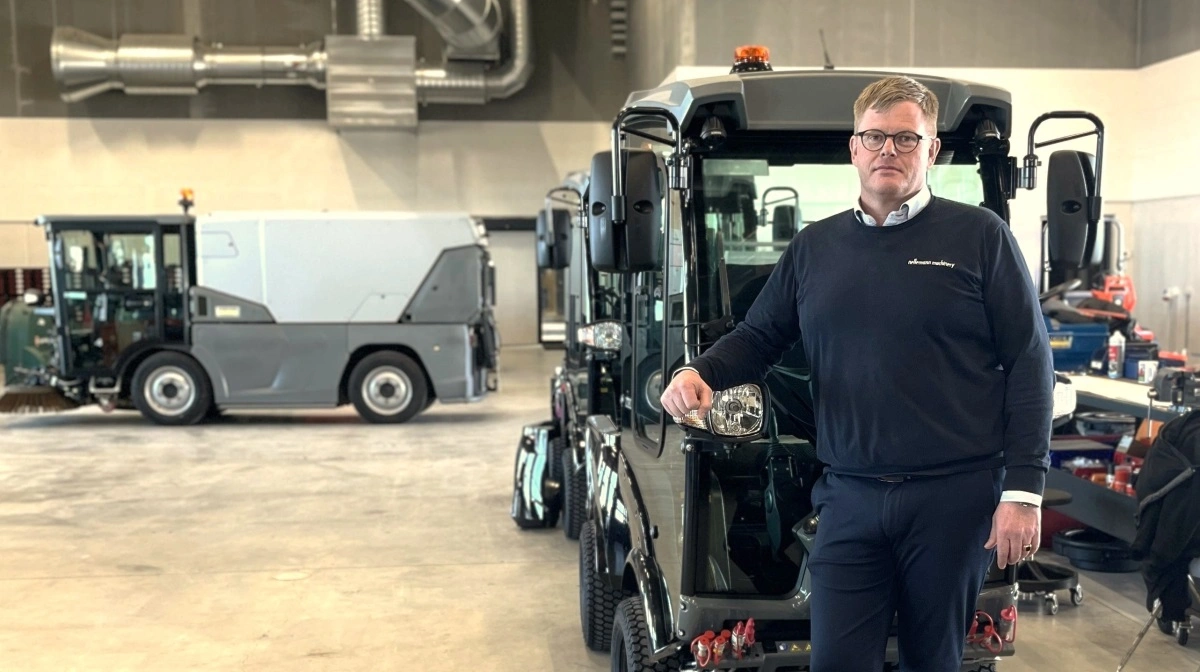 - Vi har en bred palet af maskiner med, så vi kan præsentere hele vores portefølje, siger Lars Rævsager, salgs- og marketingchef hos Nellemann Machinery. Pressefoto 
