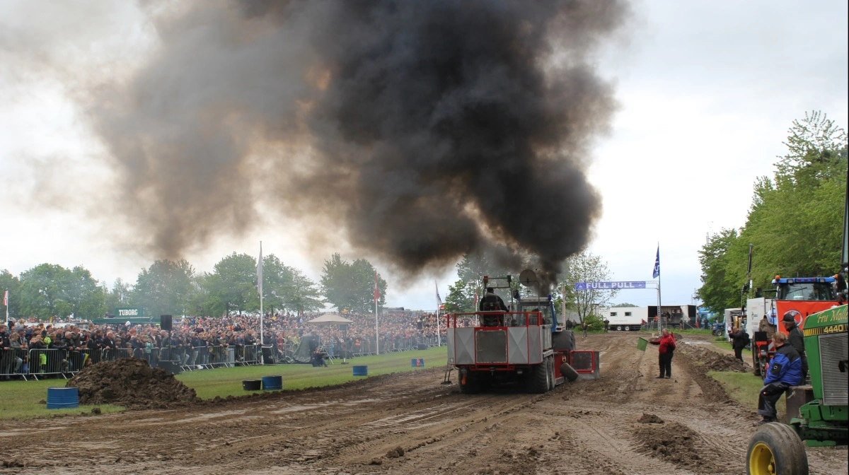 Lykkes det at trække slæden hele banen igennem, opnår deltageren et såkaldt full pull og kvalificerer sig til næste runde. Foto: Jesper Hallgren