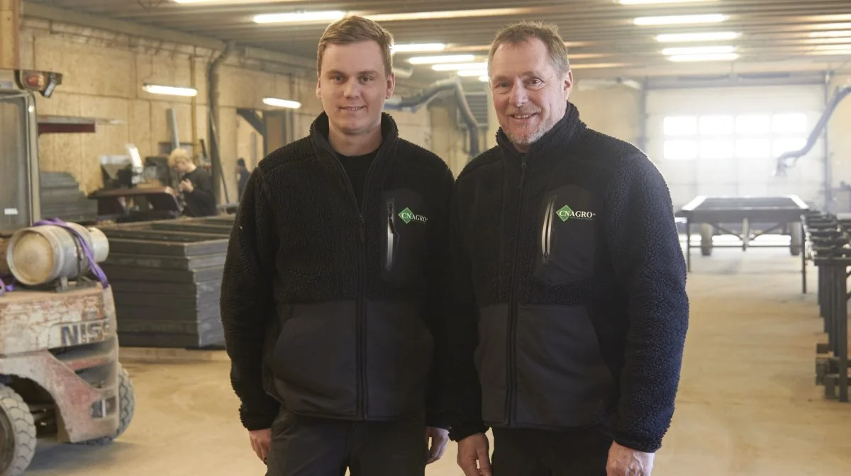 - Der er rimelig godt gang i den, siger Tommy Drejer (th.), som ejer CN Agro sammen med sin søn Mikkel. Inden længe er de at finde på Det Fynske Dyrskue. Arkivfoto: Tenna Bang