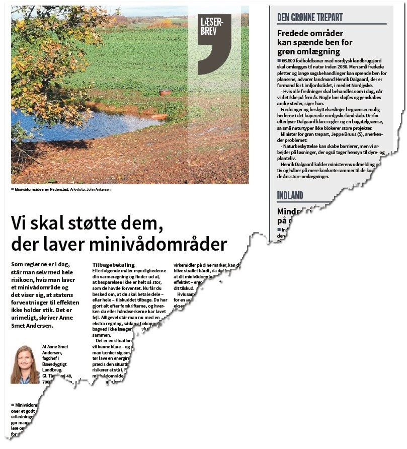 Læserbrevet fra BL-fagchef Anne Smet Andersen har fået Styrelsen for Grøn Arealomlægning og Vandmiljø til at reagere.

