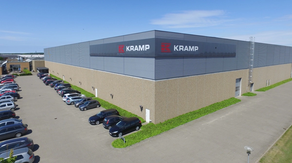 Den Skjern-baserede virksomhed Kramp har underskrevet en købsaftale på et jordstykke i Vejle til sit nye hightech-lager i Vejle. Arkivfoto: Kramp Danmark